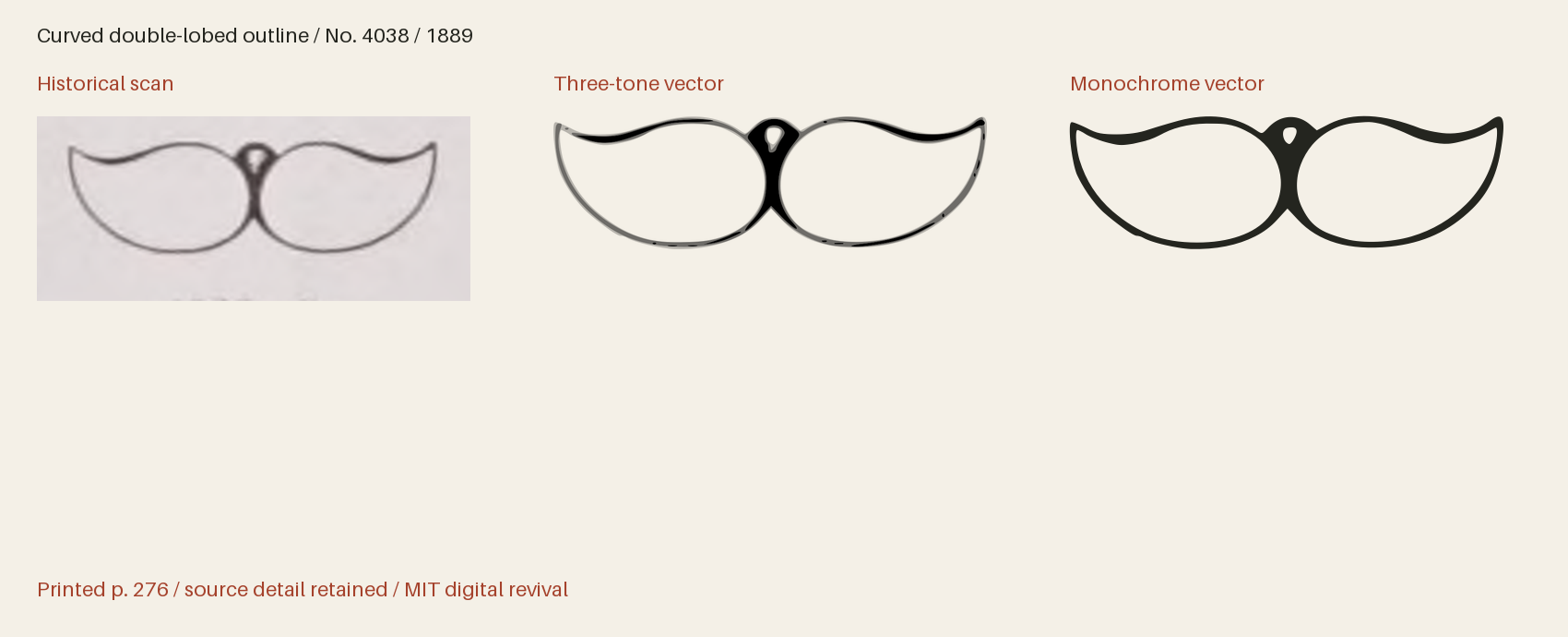 Historical scan beside the three-tone and monochrome vector revivals