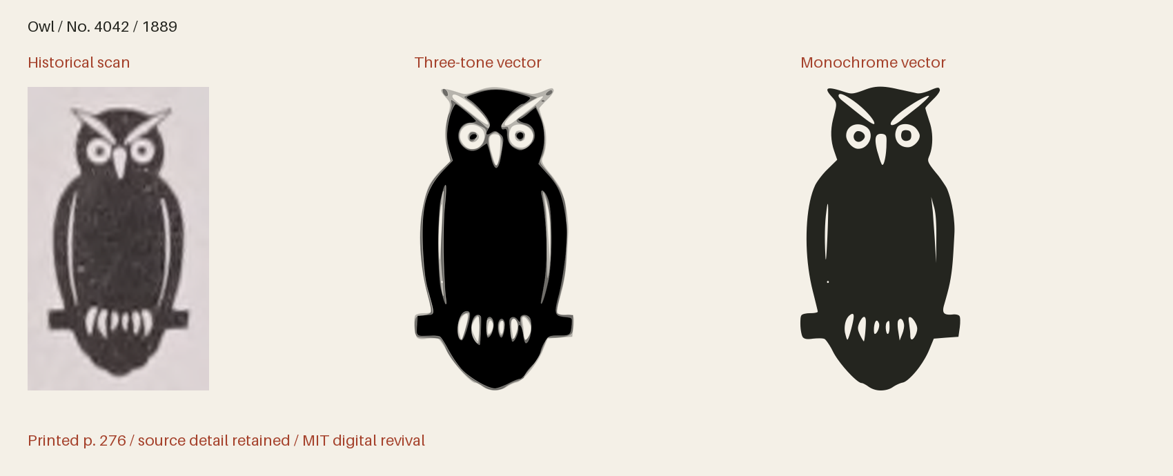 Historical scan beside the three-tone and monochrome vector revivals