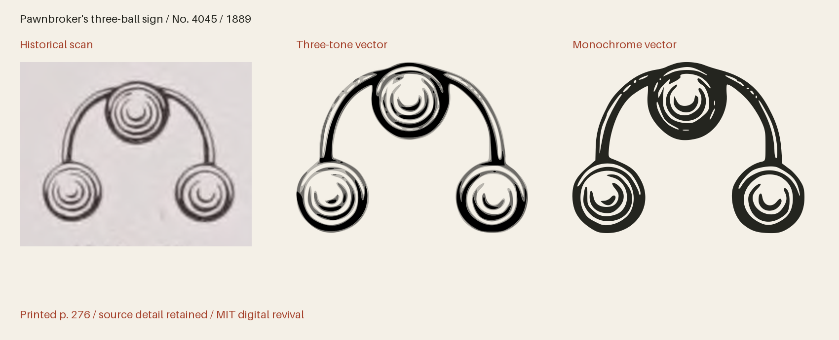 Historical scan beside the three-tone and monochrome vector revivals