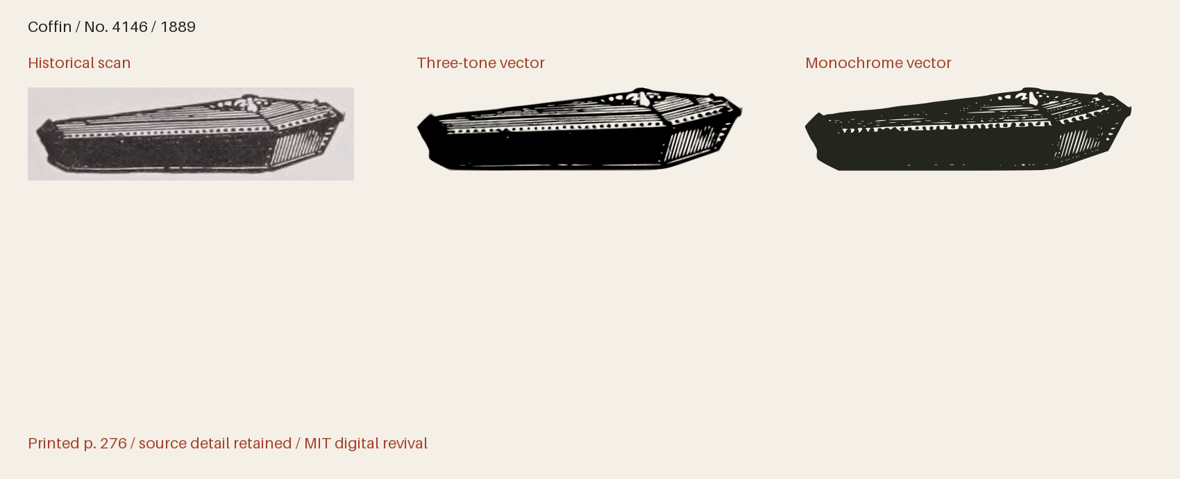 Historical scan beside the three-tone and monochrome vector revivals