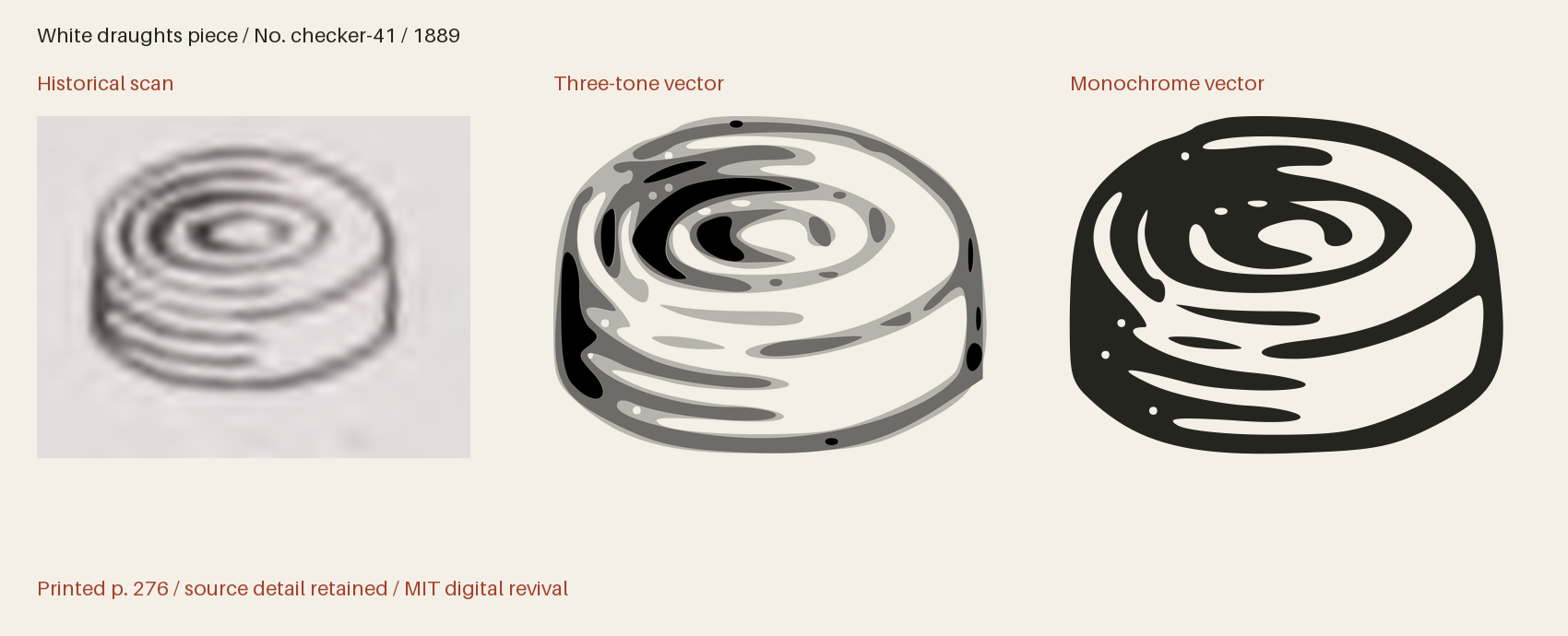 Historical scan beside the three-tone and monochrome vector revivals
