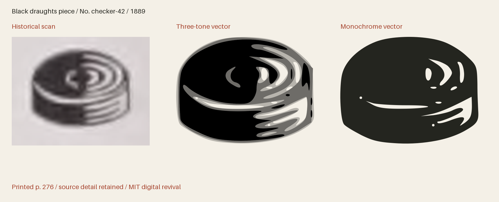 Historical scan beside the three-tone and monochrome vector revivals