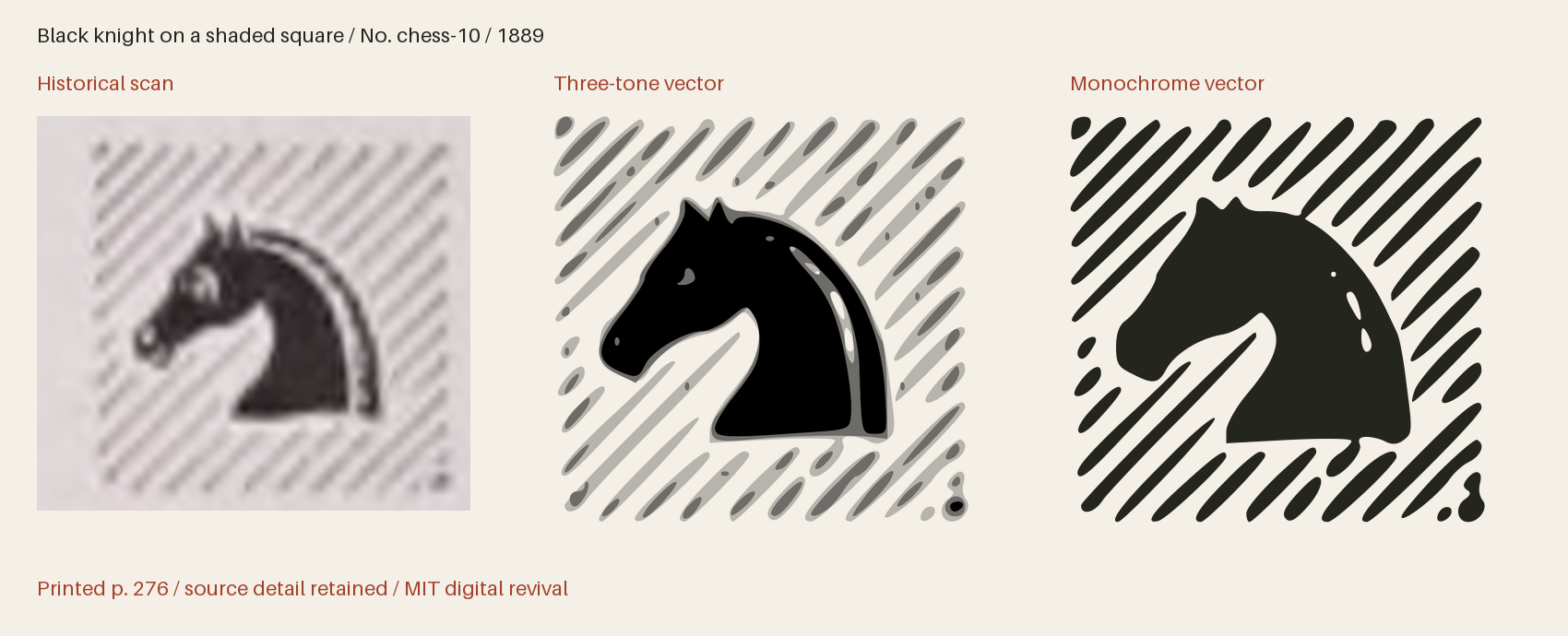 Historical scan beside the three-tone and monochrome vector revivals