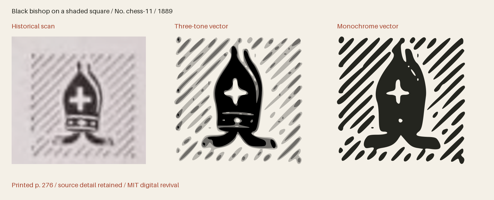 Historical scan beside the three-tone and monochrome vector revivals