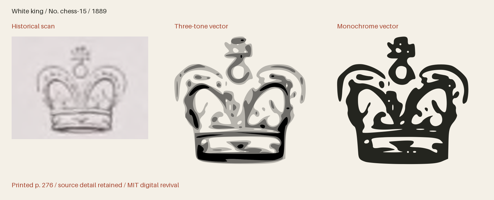 Historical scan beside the three-tone and monochrome vector revivals