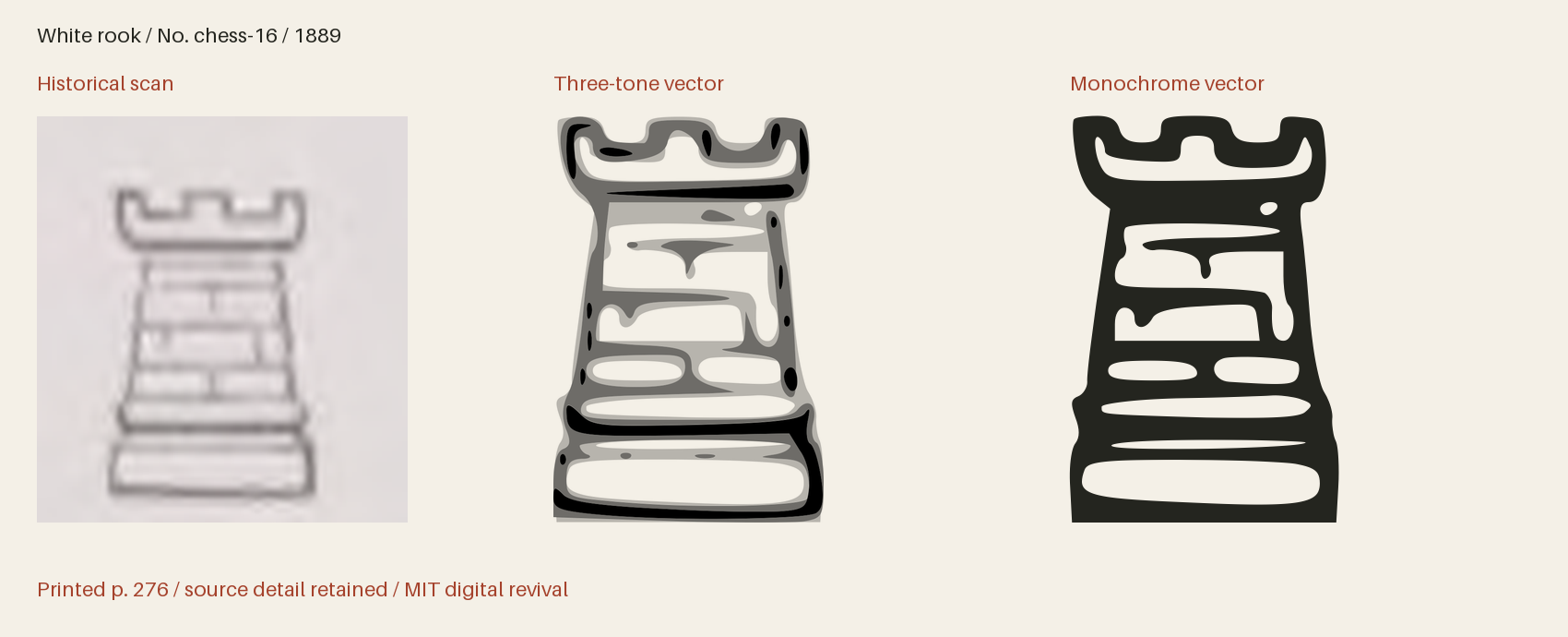 Historical scan beside the three-tone and monochrome vector revivals