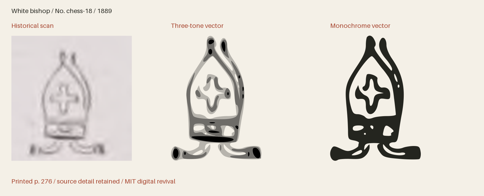 Historical scan beside the three-tone and monochrome vector revivals