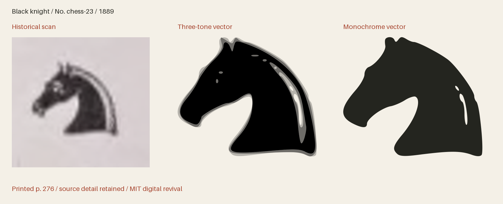 Historical scan beside the three-tone and monochrome vector revivals