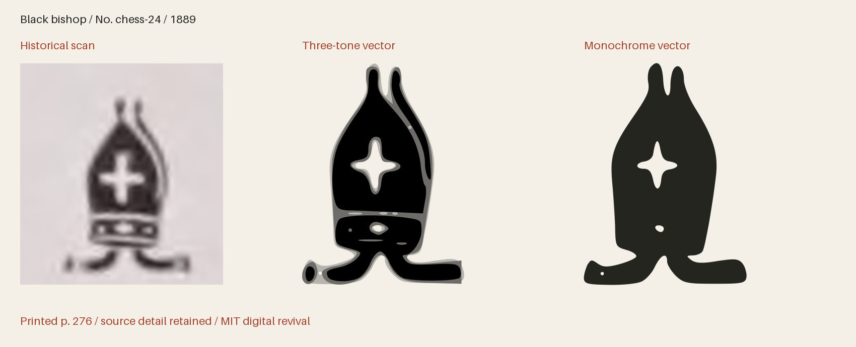 Historical scan beside the three-tone and monochrome vector revivals