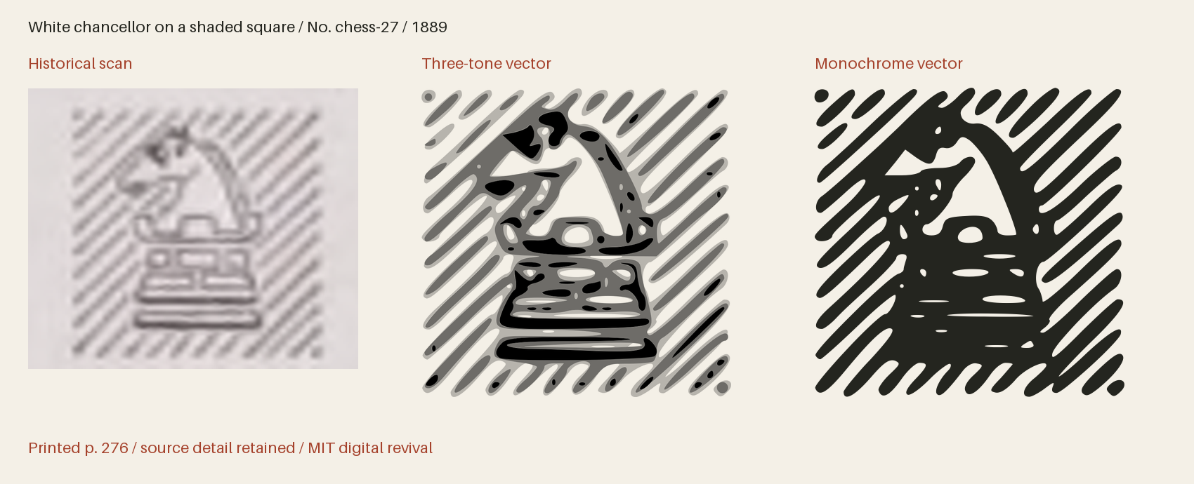 Historical scan beside the three-tone and monochrome vector revivals