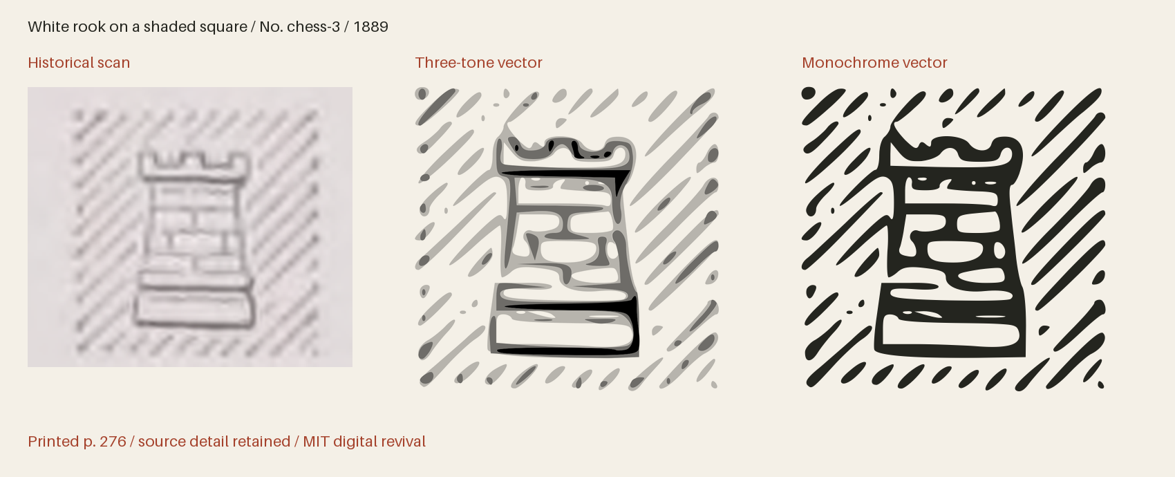 Historical scan beside the three-tone and monochrome vector revivals