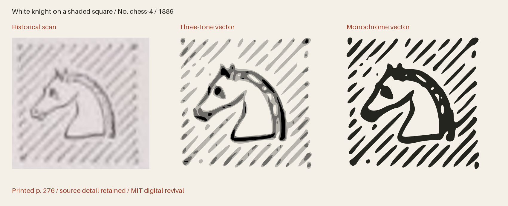Historical scan beside the three-tone and monochrome vector revivals