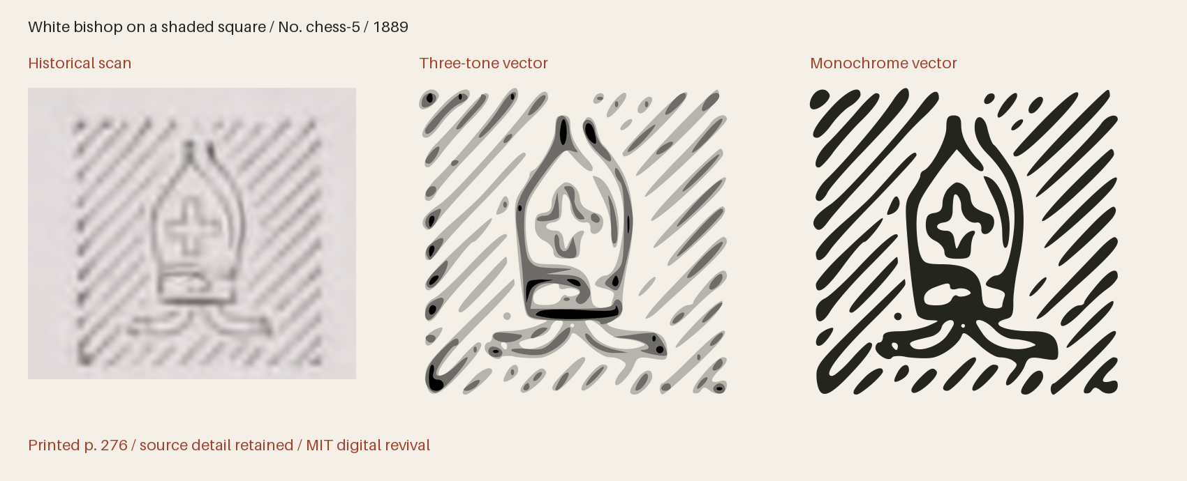 Historical scan beside the three-tone and monochrome vector revivals