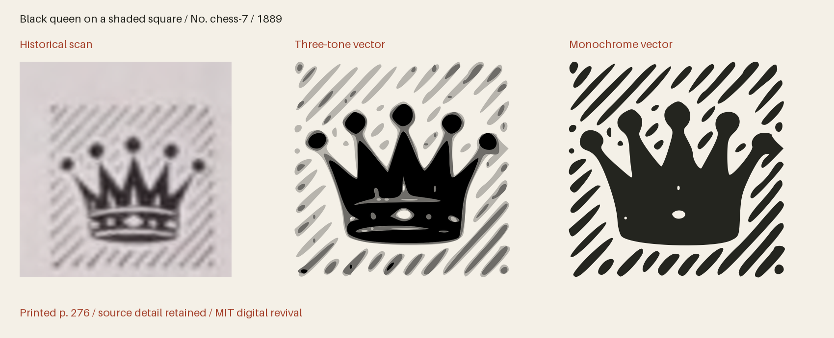 Historical scan beside the three-tone and monochrome vector revivals