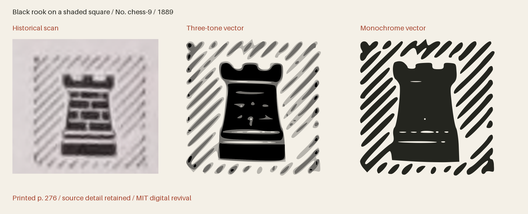 Historical scan beside the three-tone and monochrome vector revivals