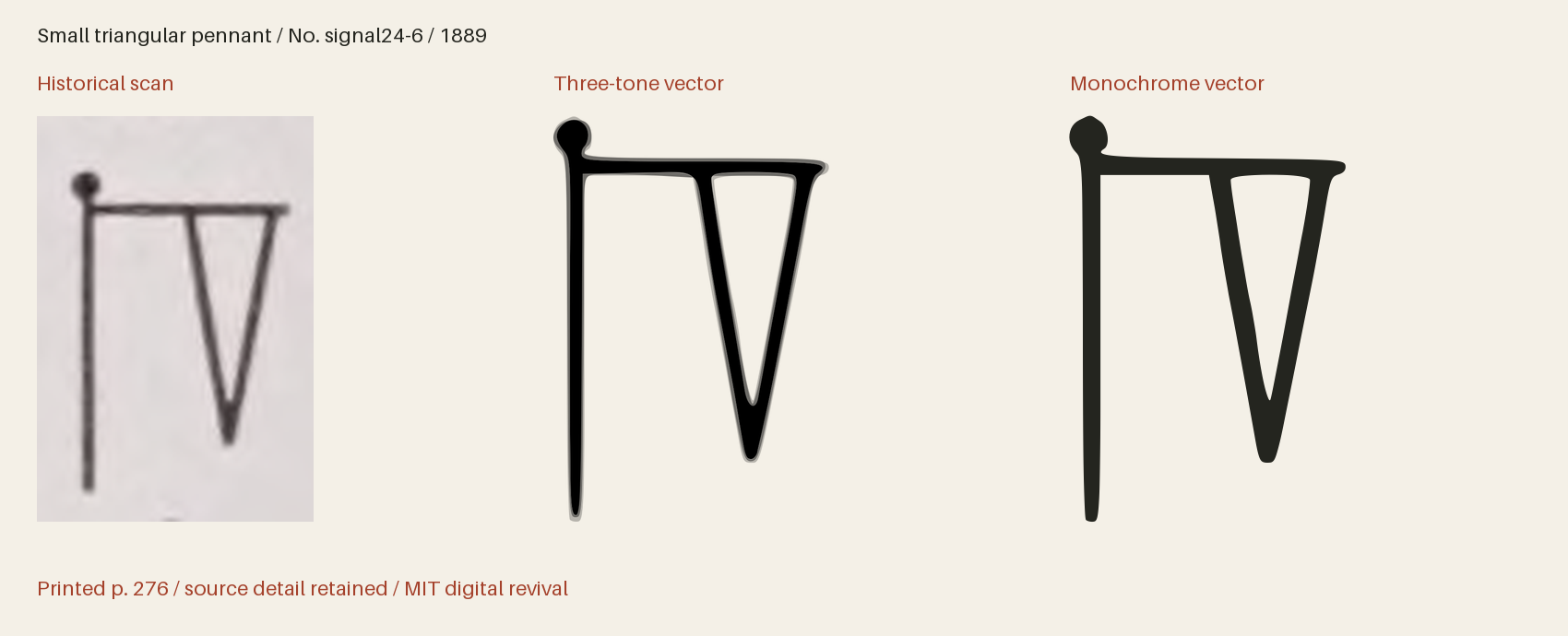 Historical scan beside the three-tone and monochrome vector revivals