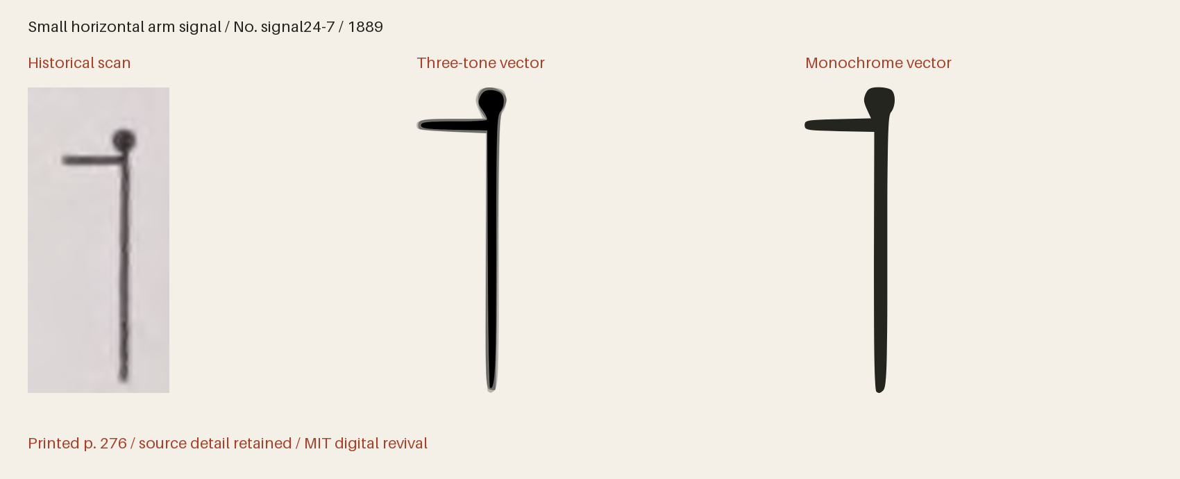 Historical scan beside the three-tone and monochrome vector revivals