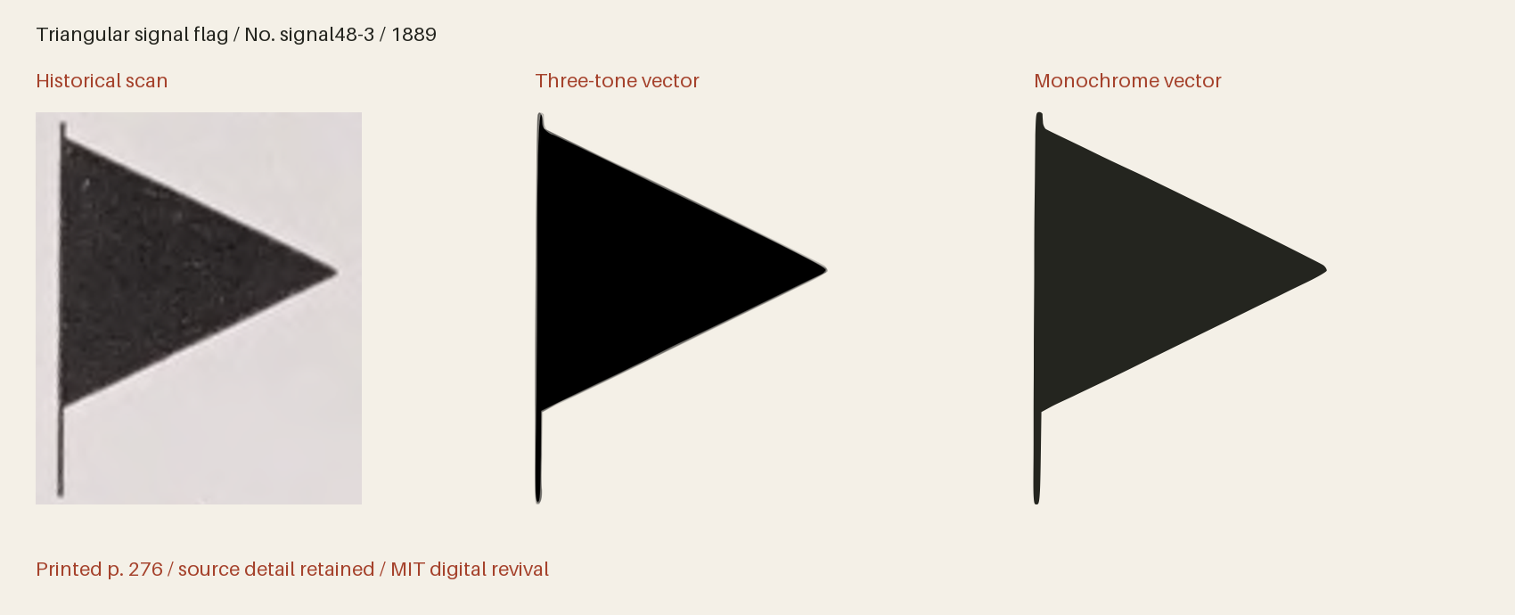 Historical scan beside the three-tone and monochrome vector revivals