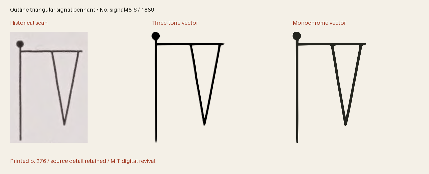 Historical scan beside the three-tone and monochrome vector revivals