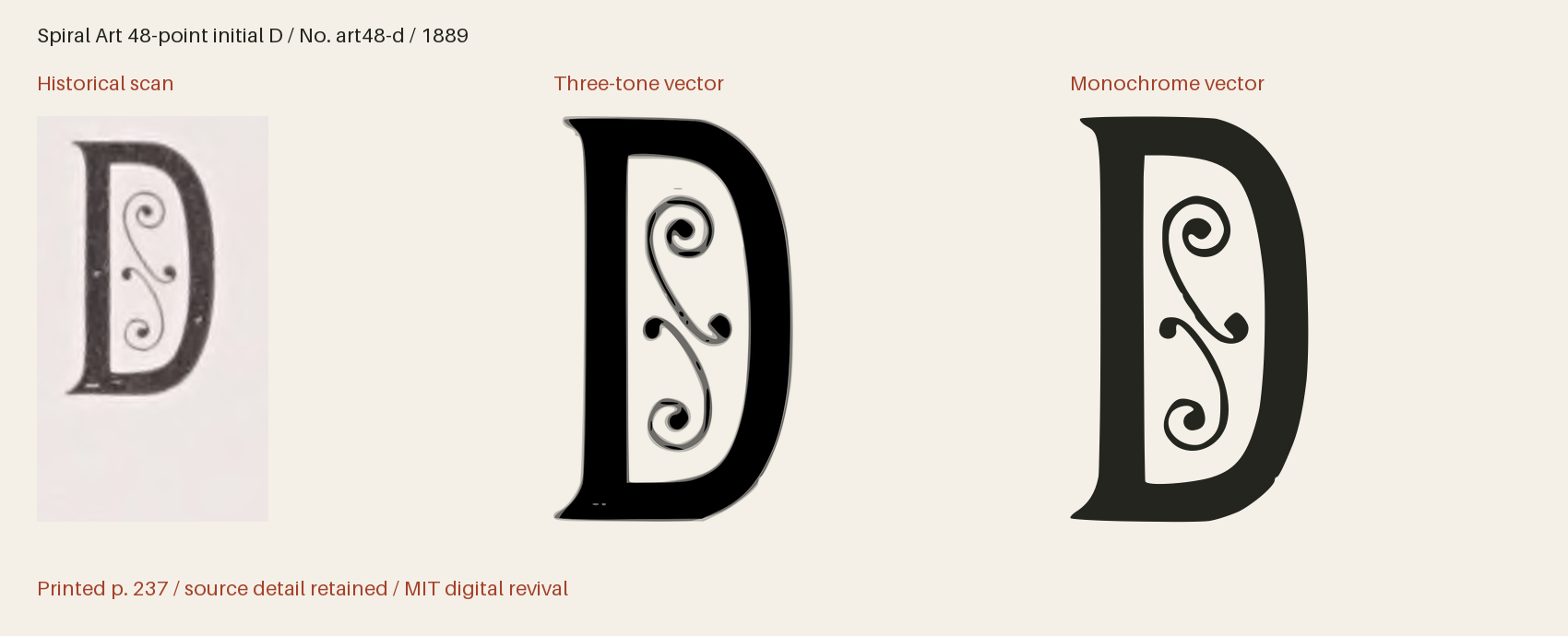 Historical scan beside the three-tone and monochrome vector revivals
