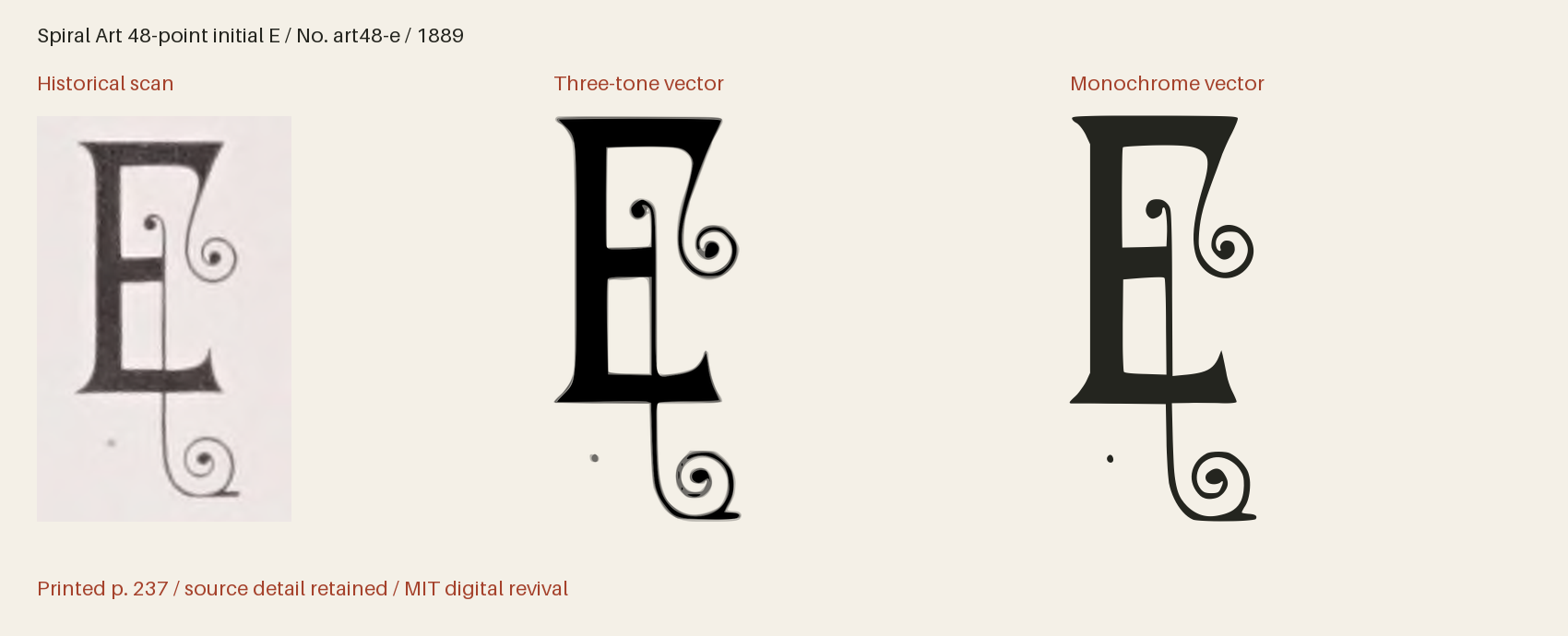 Historical scan beside the three-tone and monochrome vector revivals