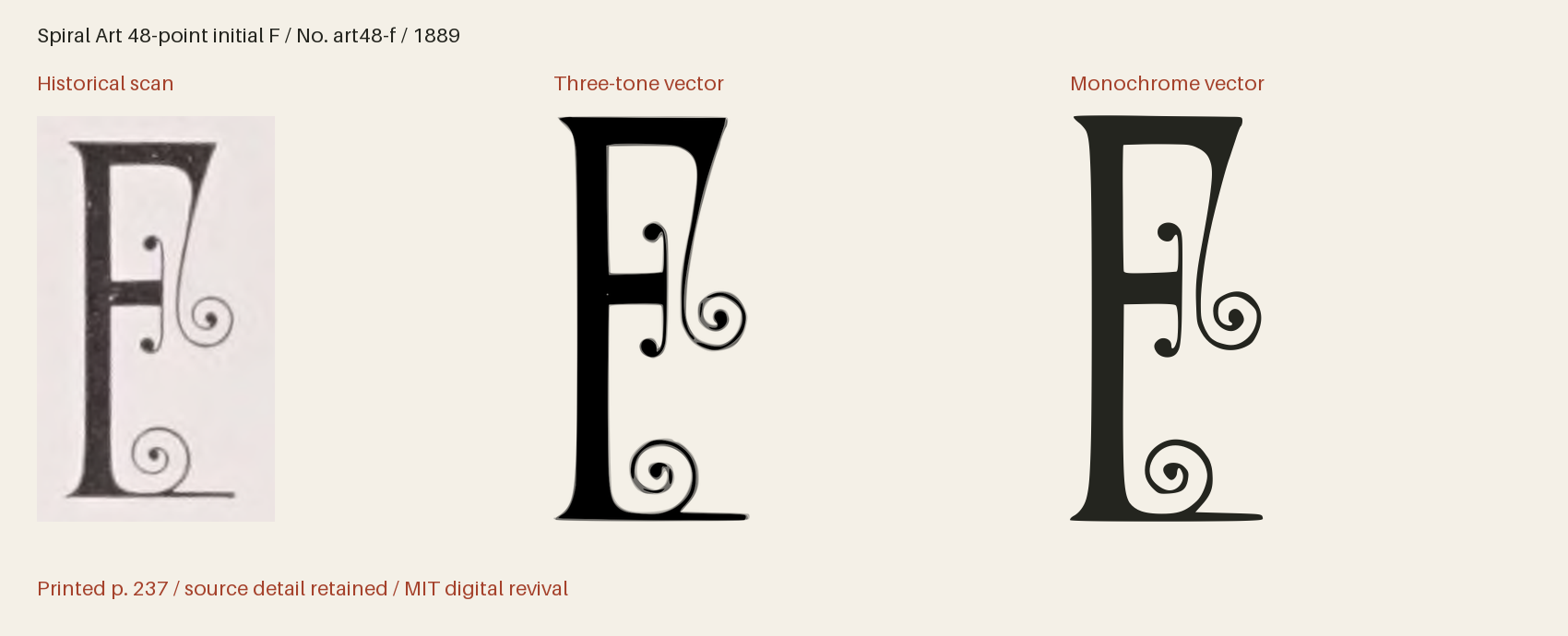 Historical scan beside the three-tone and monochrome vector revivals