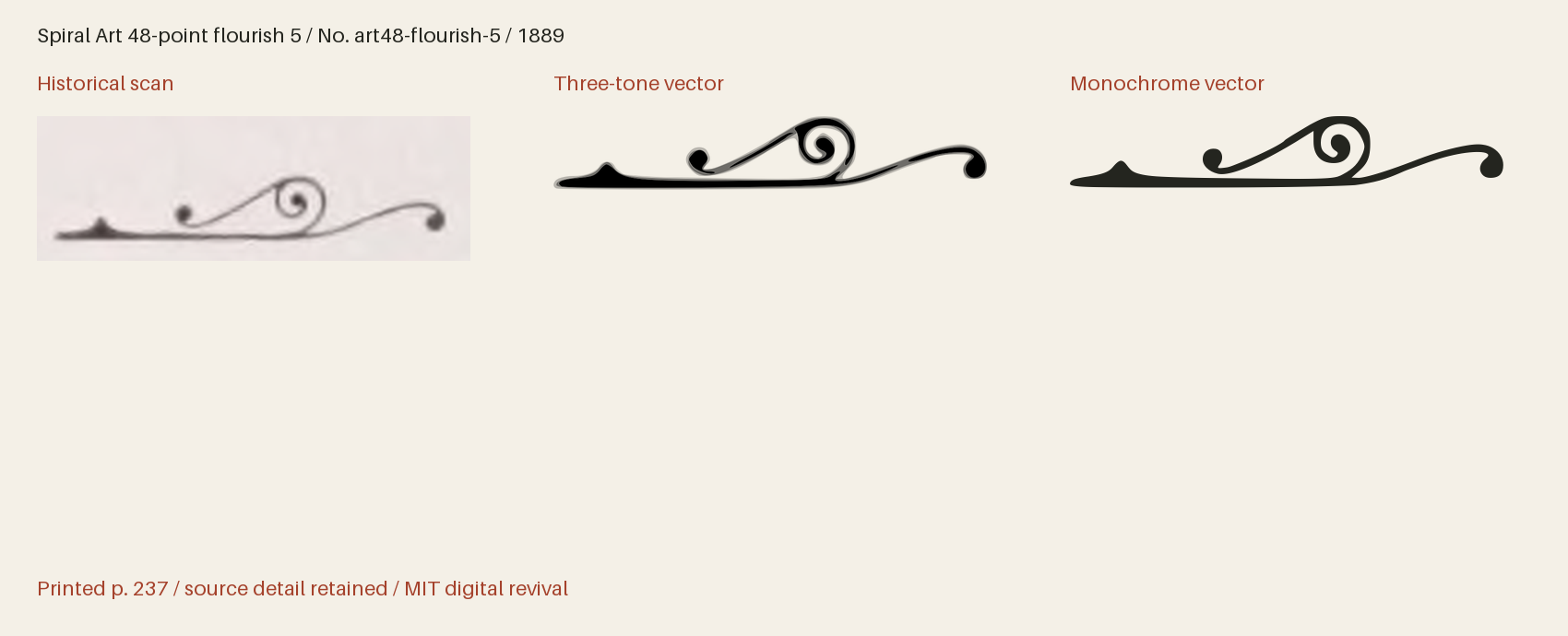 Historical scan beside the three-tone and monochrome vector revivals