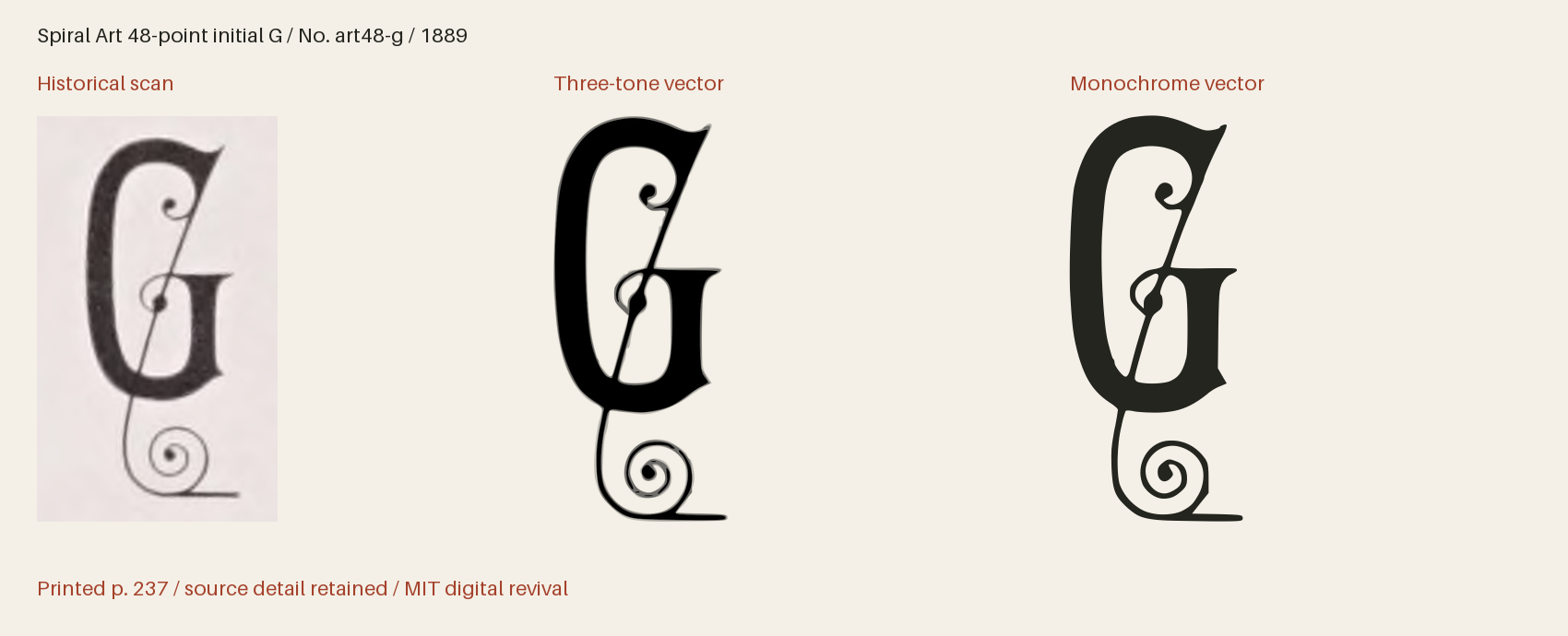 Historical scan beside the three-tone and monochrome vector revivals