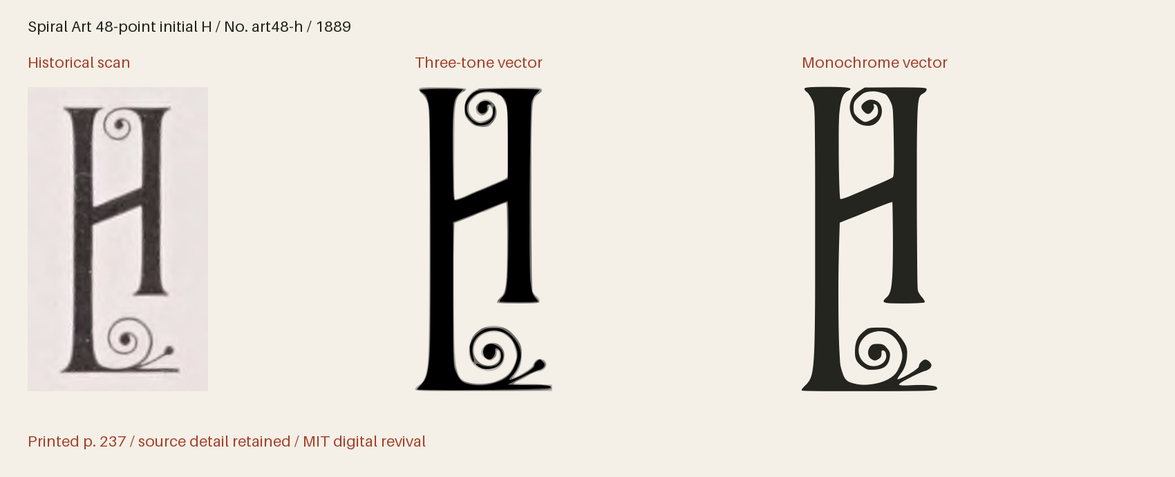 Historical scan beside the three-tone and monochrome vector revivals