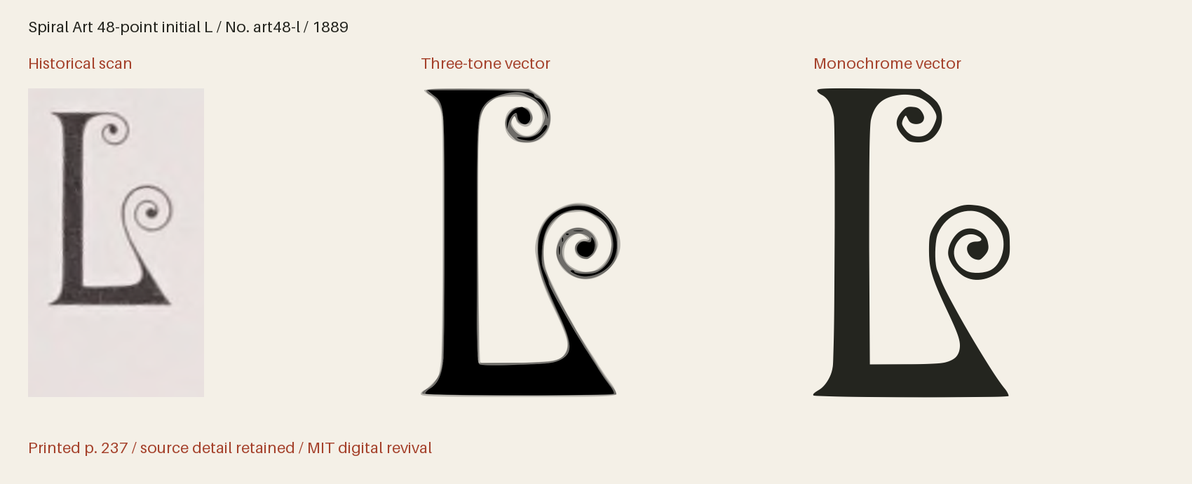 Historical scan beside the three-tone and monochrome vector revivals