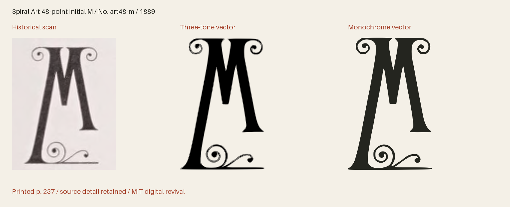 Historical scan beside the three-tone and monochrome vector revivals