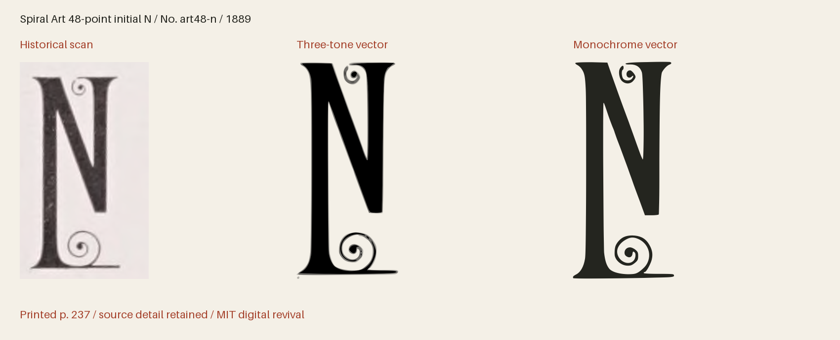 Historical scan beside the three-tone and monochrome vector revivals