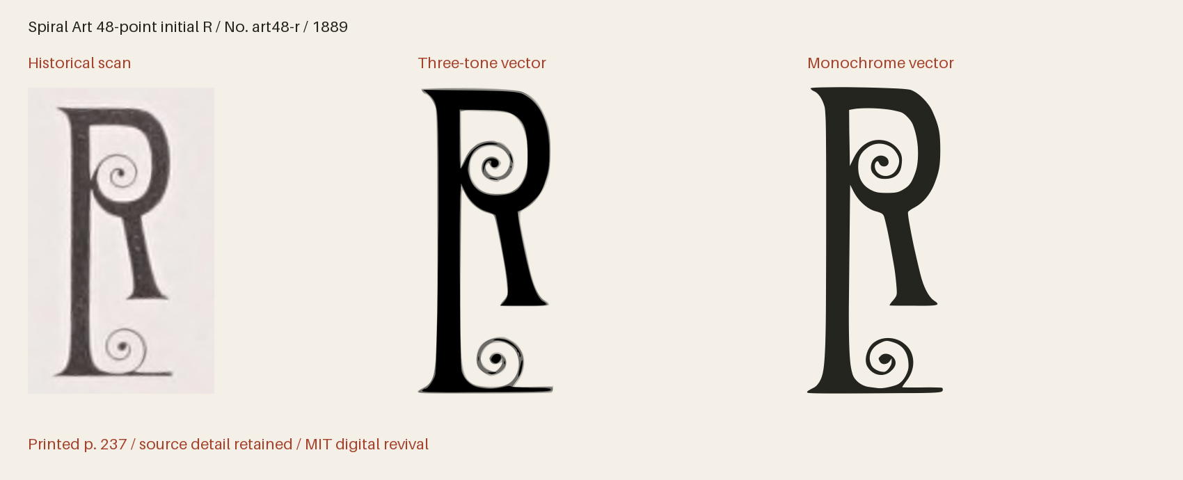 Historical scan beside the three-tone and monochrome vector revivals