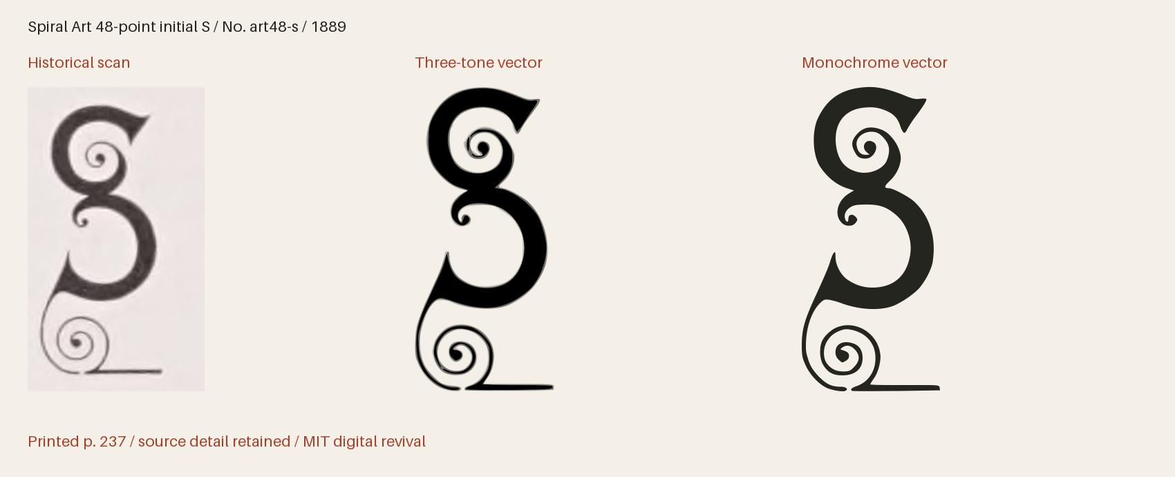 Historical scan beside the three-tone and monochrome vector revivals