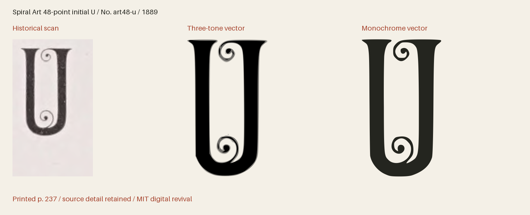 Historical scan beside the three-tone and monochrome vector revivals