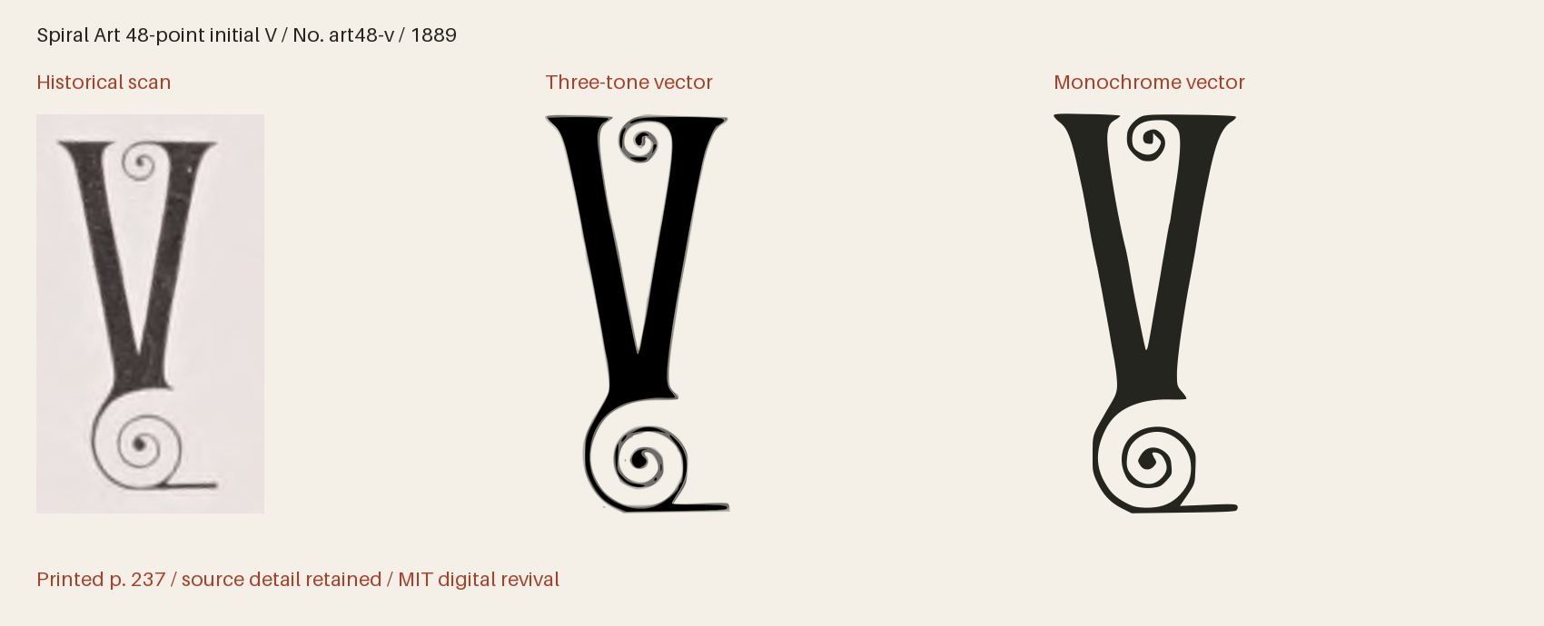 Historical scan beside the three-tone and monochrome vector revivals