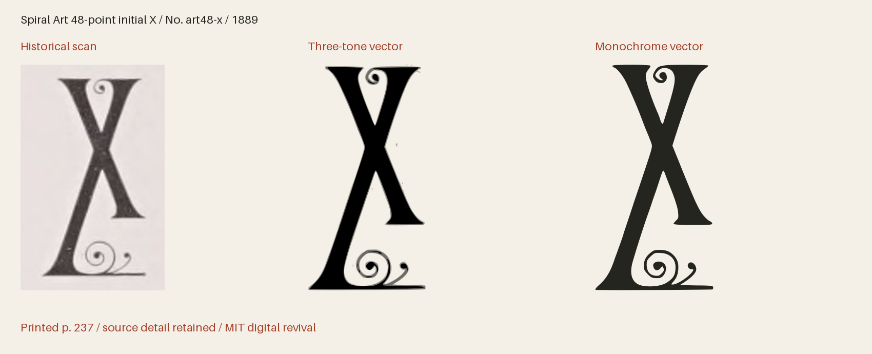 Historical scan beside the three-tone and monochrome vector revivals