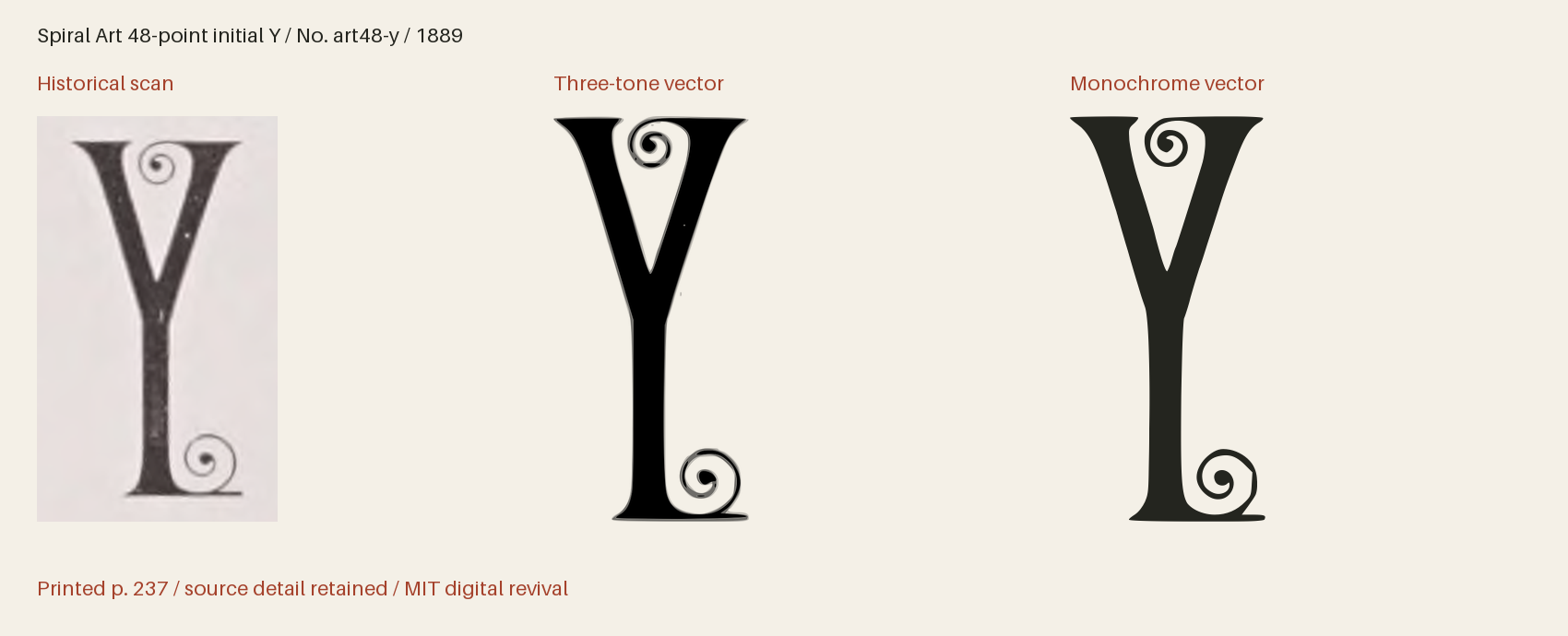 Historical scan beside the three-tone and monochrome vector revivals