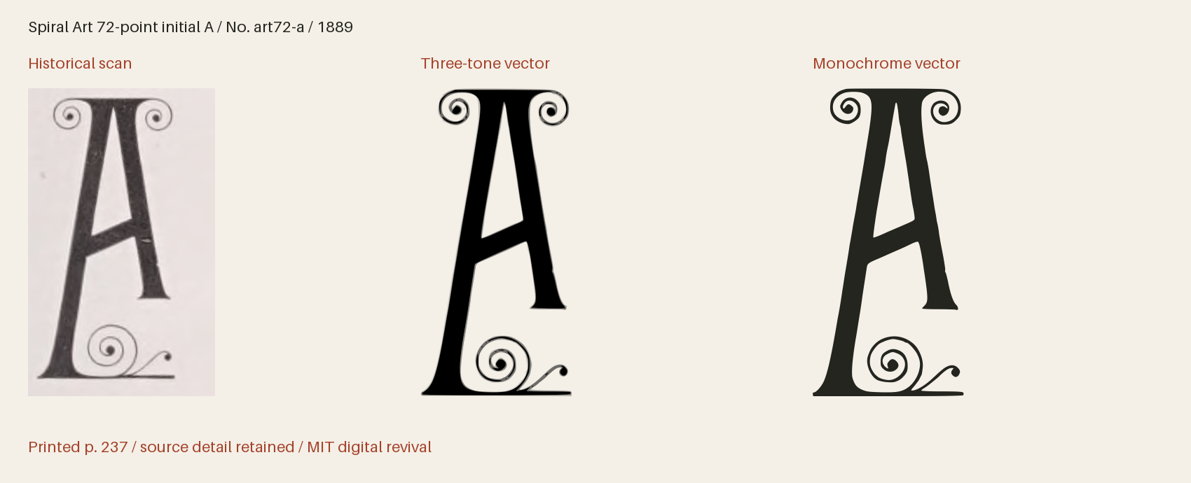 Historical scan beside the three-tone and monochrome vector revivals