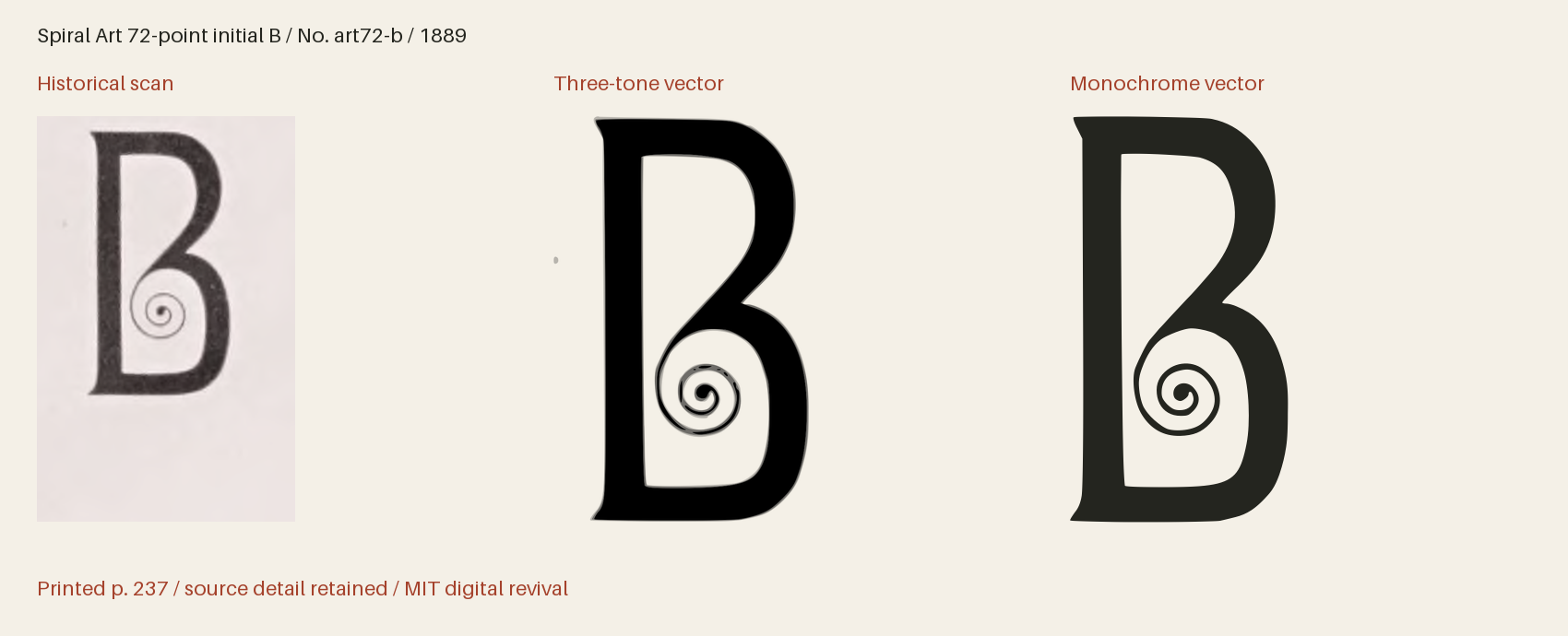 Historical scan beside the three-tone and monochrome vector revivals