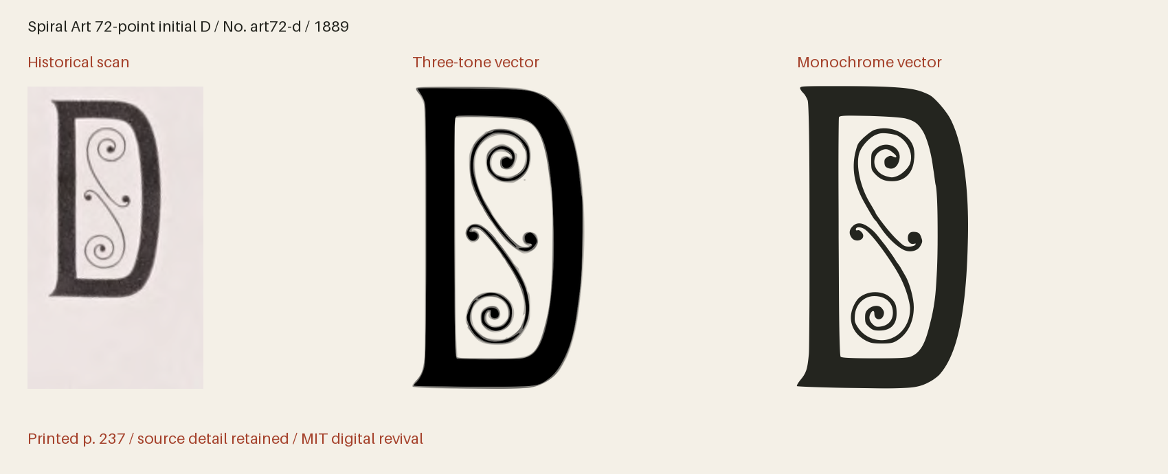 Historical scan beside the three-tone and monochrome vector revivals