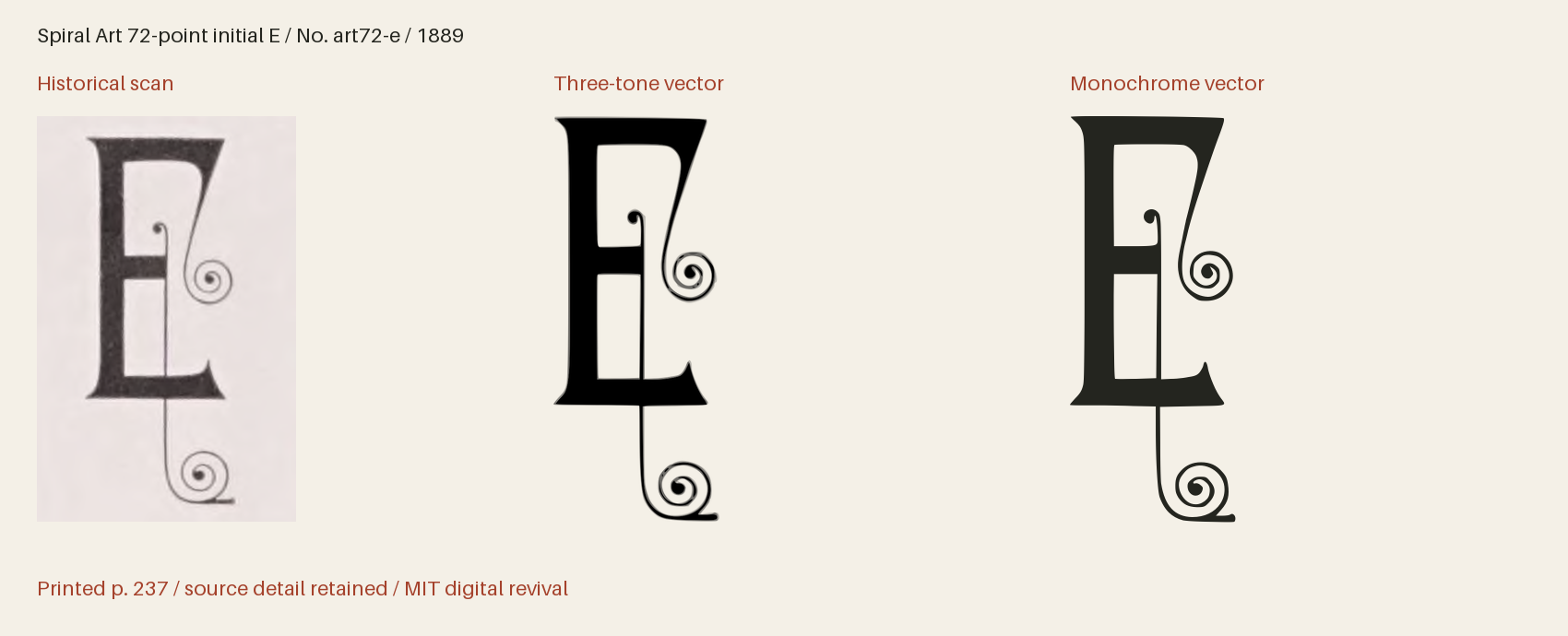 Historical scan beside the three-tone and monochrome vector revivals