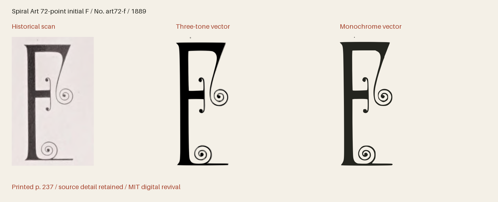 Historical scan beside the three-tone and monochrome vector revivals