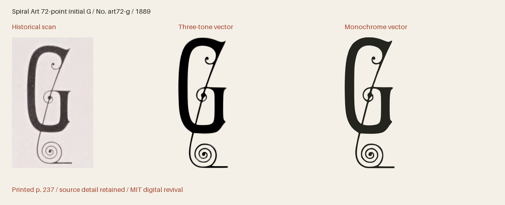 Historical scan beside the three-tone and monochrome vector revivals