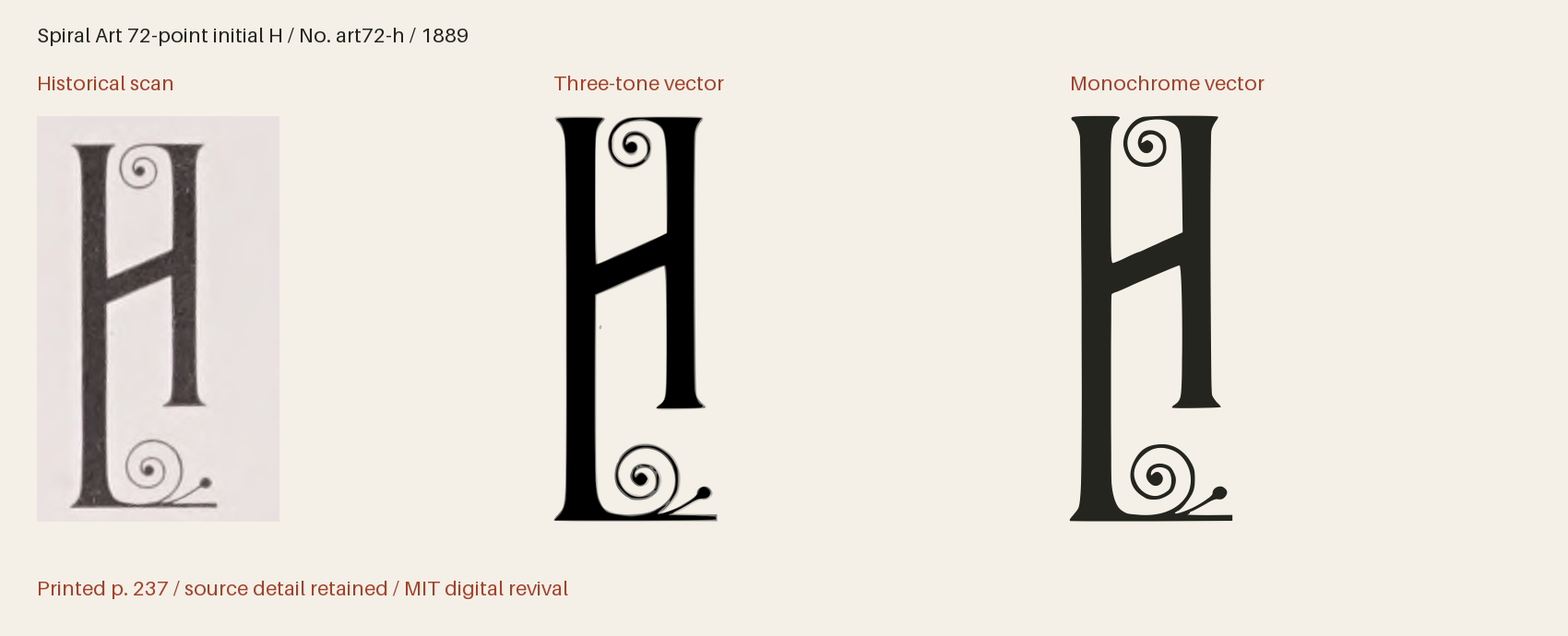 Historical scan beside the three-tone and monochrome vector revivals