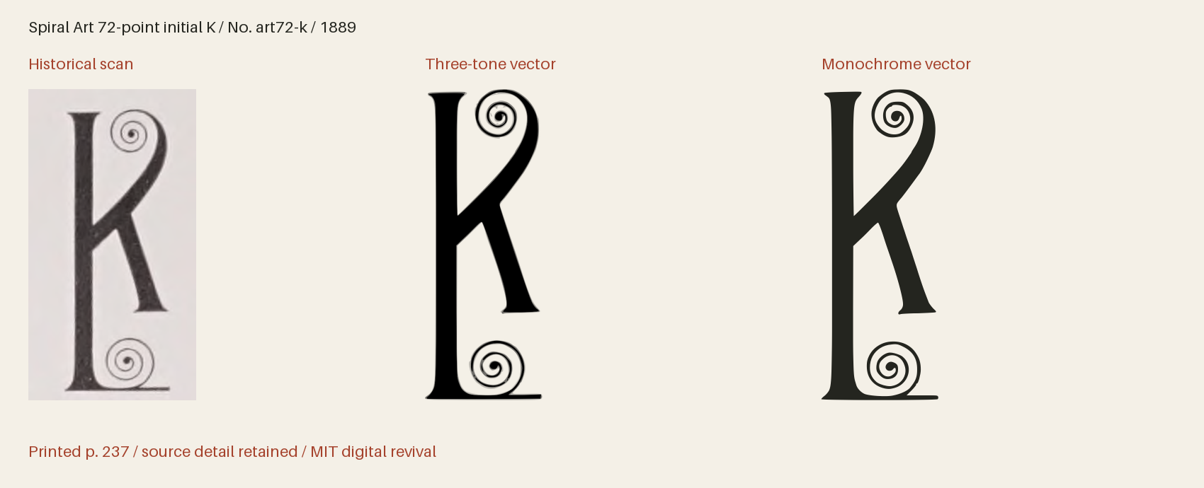 Historical scan beside the three-tone and monochrome vector revivals