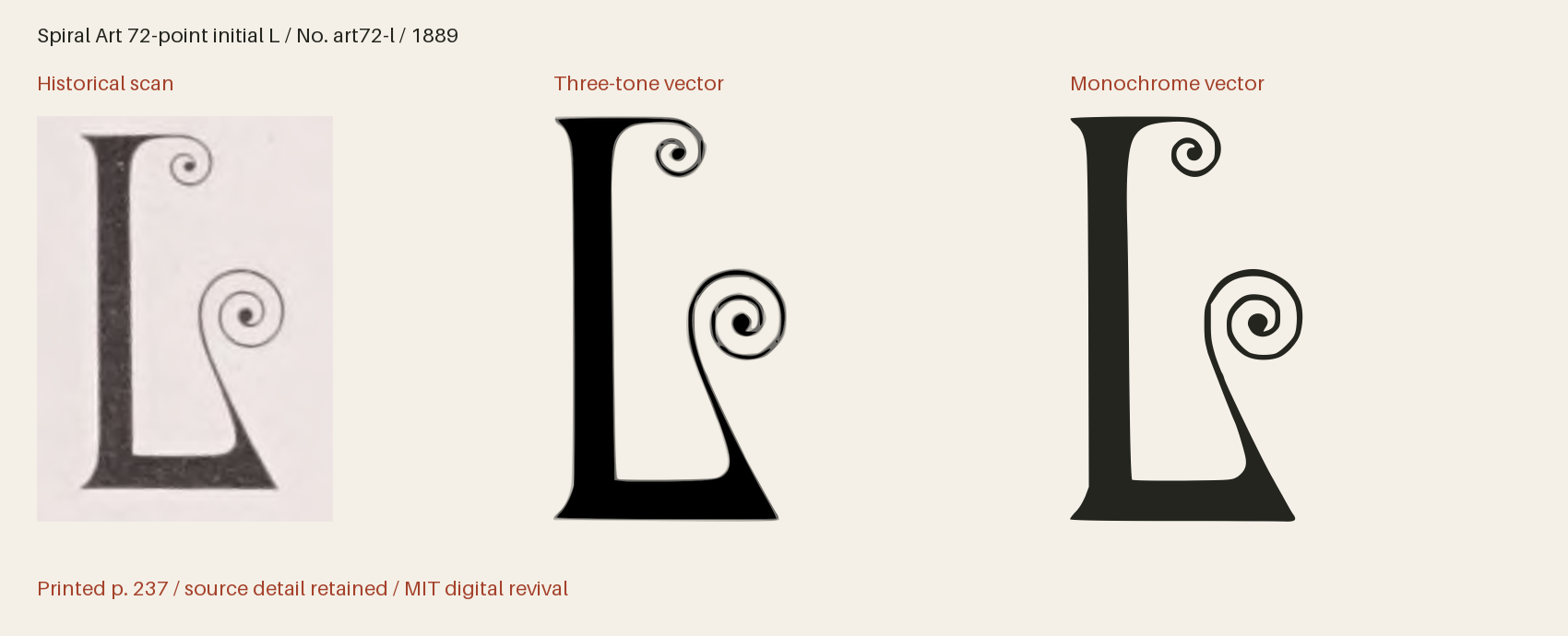 Historical scan beside the three-tone and monochrome vector revivals