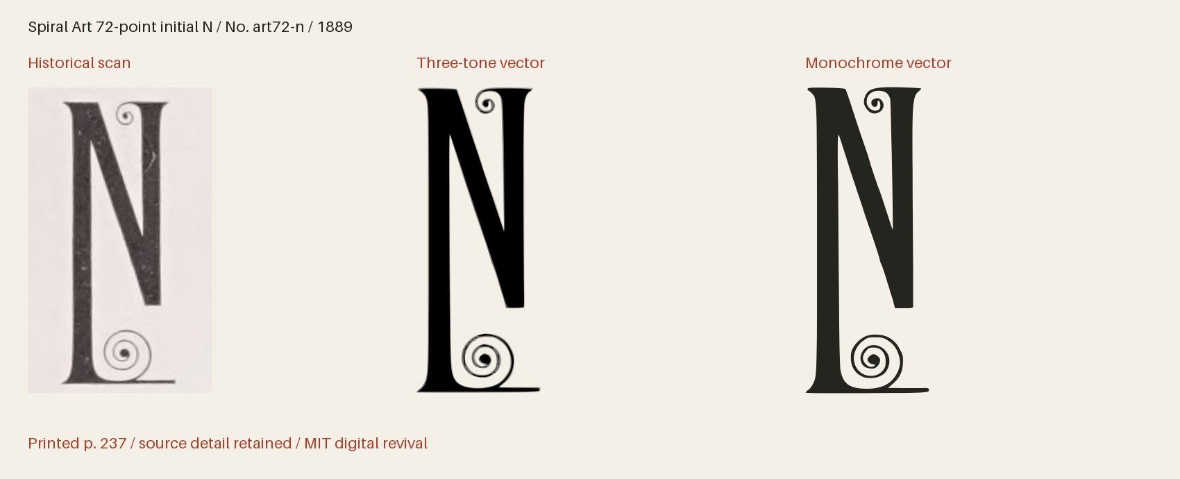 Historical scan beside the three-tone and monochrome vector revivals