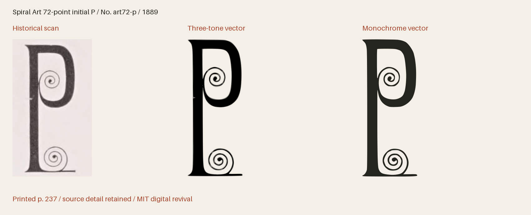 Historical scan beside the three-tone and monochrome vector revivals