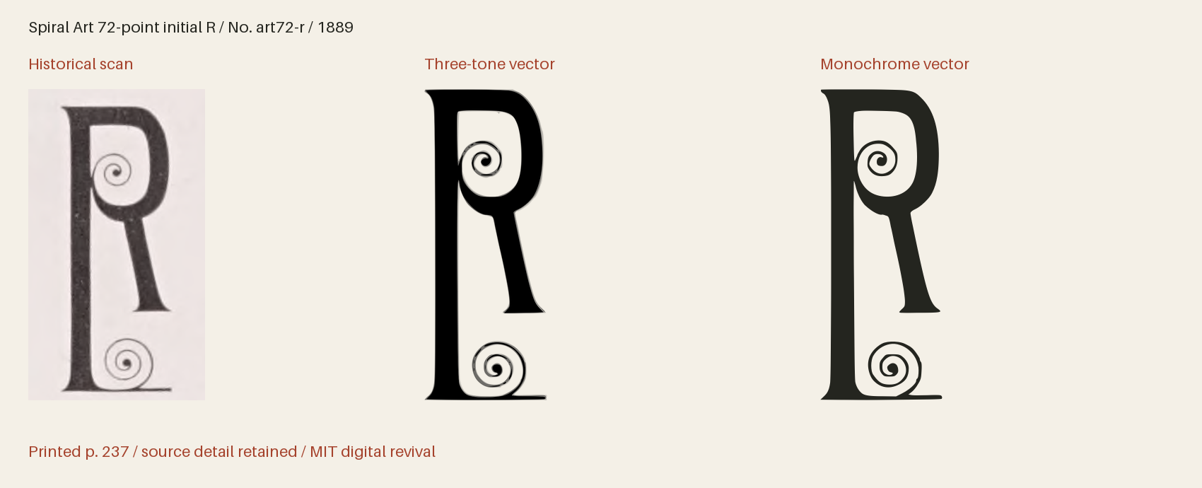 Historical scan beside the three-tone and monochrome vector revivals